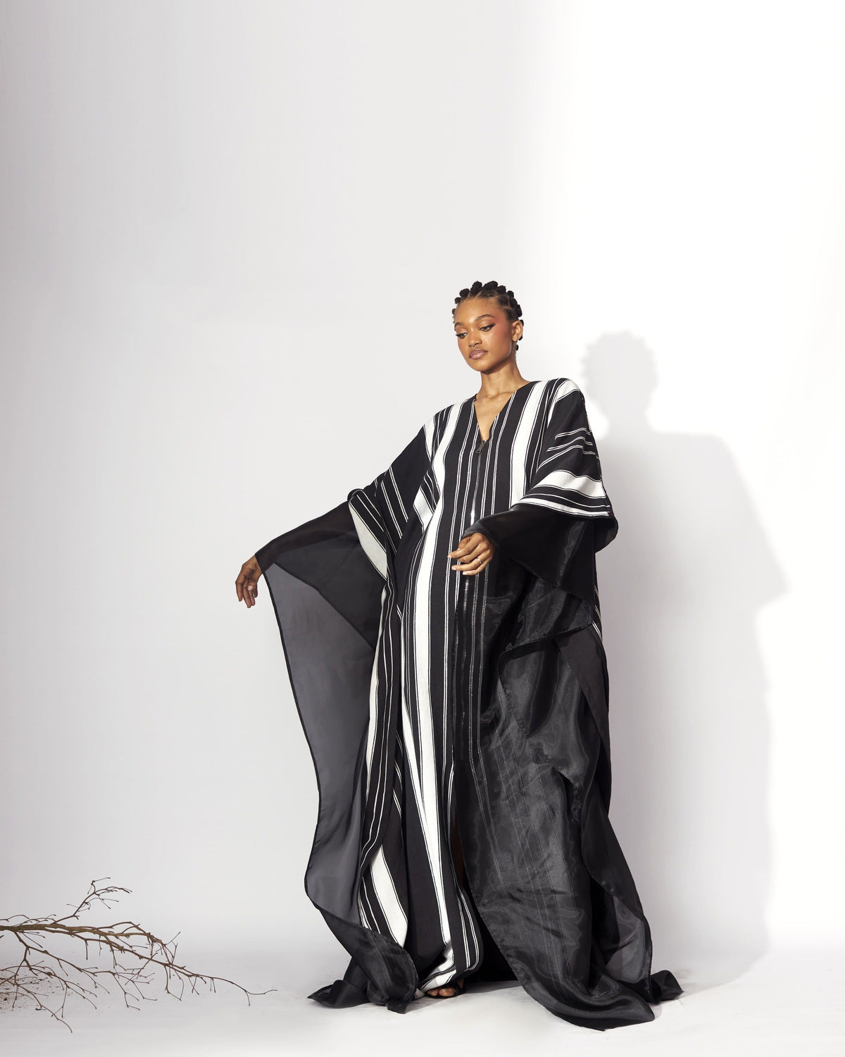 Oiza Kaftan (black/white) - Hertunba