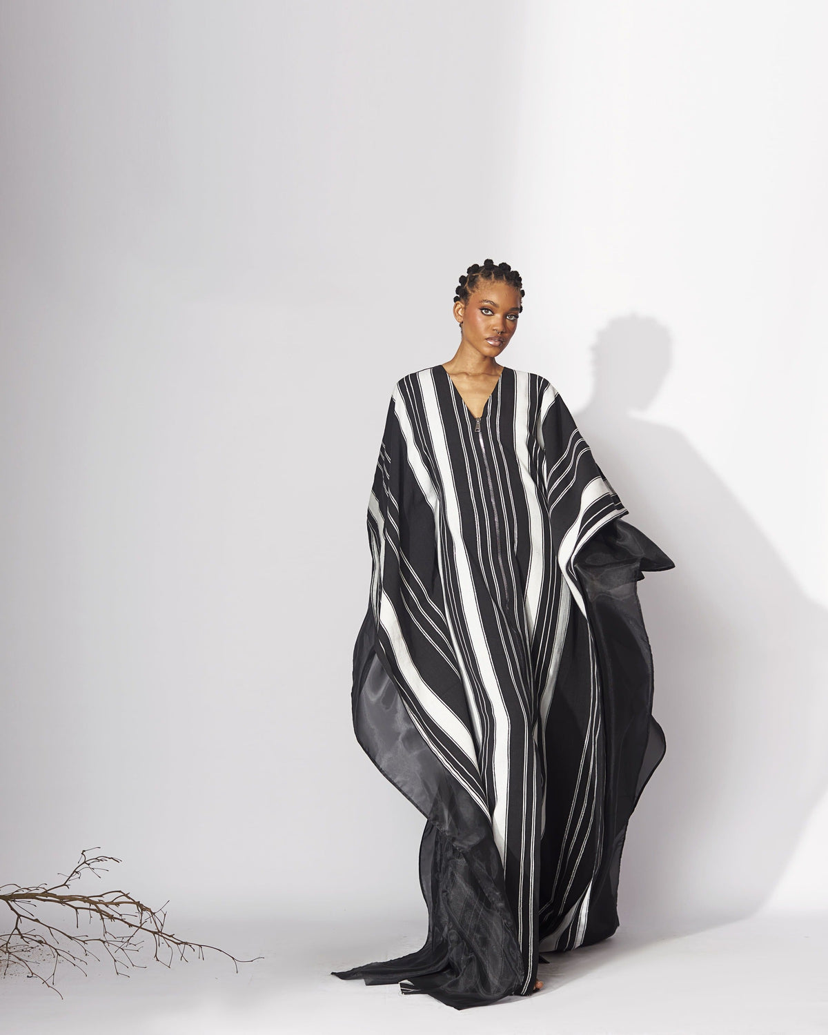 Oiza Kaftan (black/white) - Hertunba