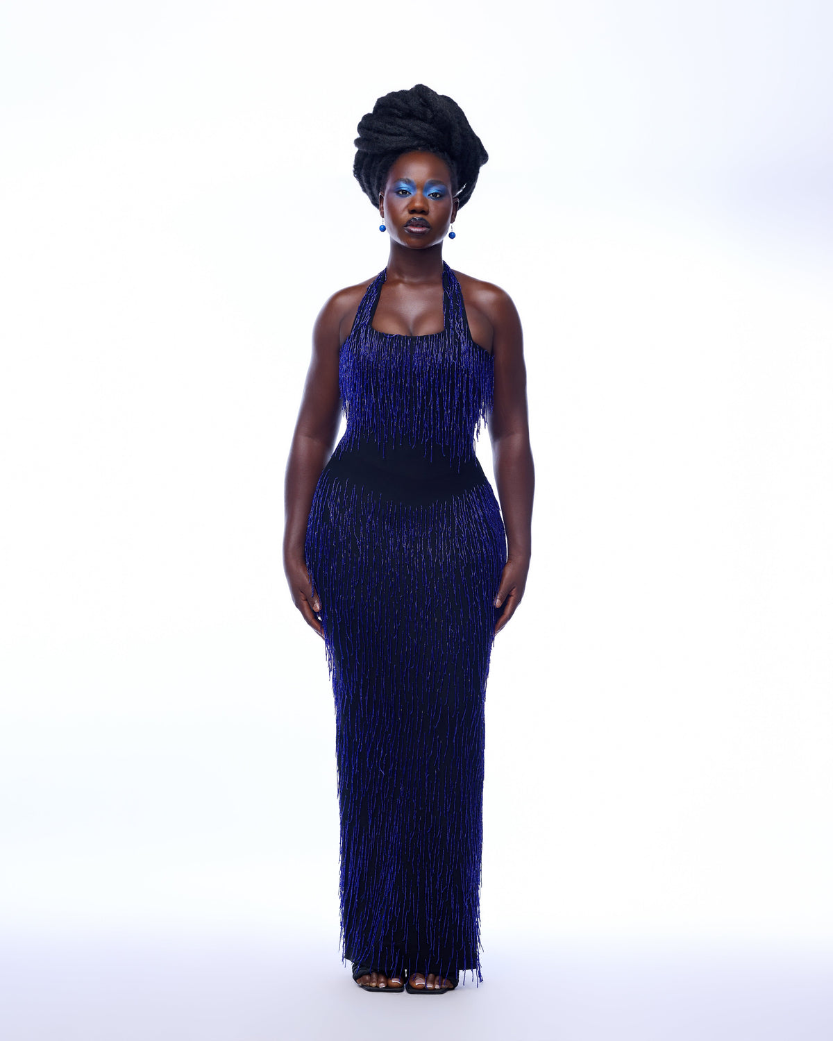 Bianca Dress - Blue Beaded Hertunba