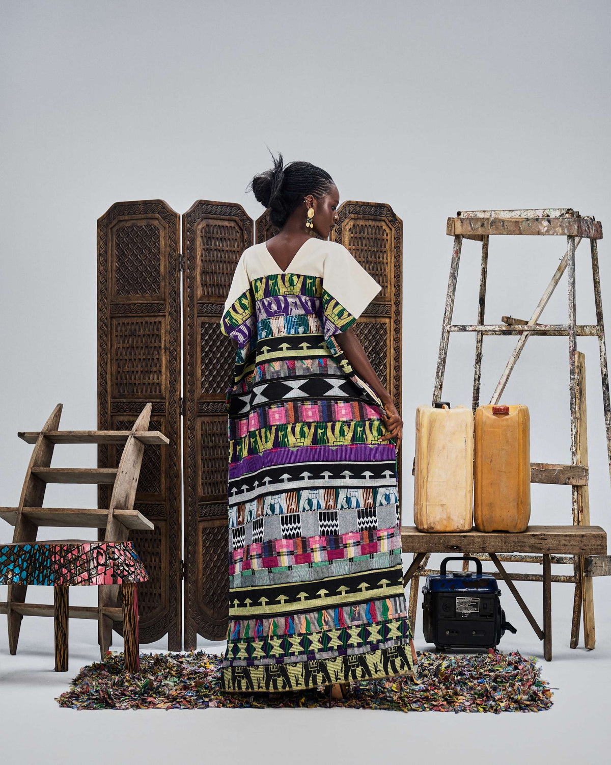 Multicolored layered kaftan - Hertunba
