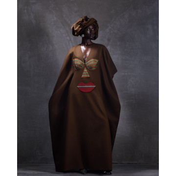 Dona Kaftan in Brown & Khaki