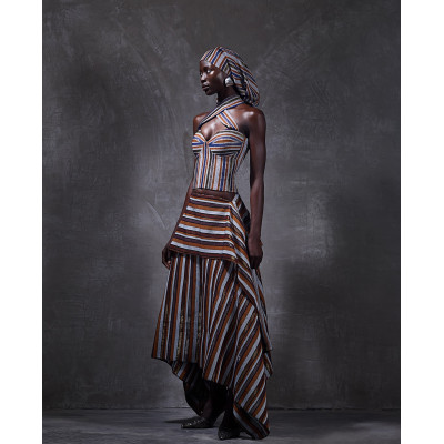 Ure Skirt in Brown Multi-Color
