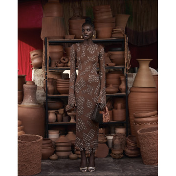 Koko Chocolate Lace Patch Dress